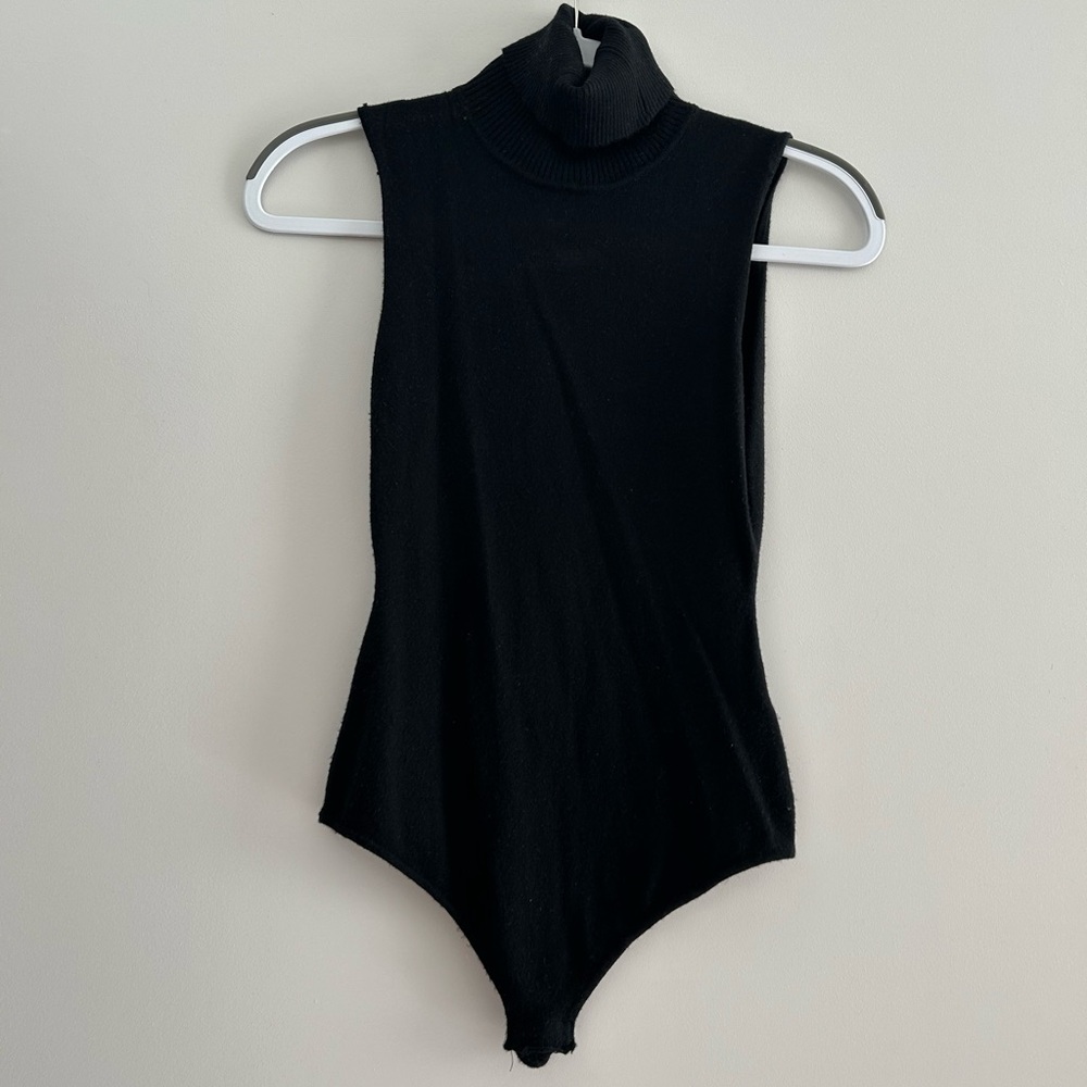 Never Worn Black Turtleneck Button Bodysuit, Size S